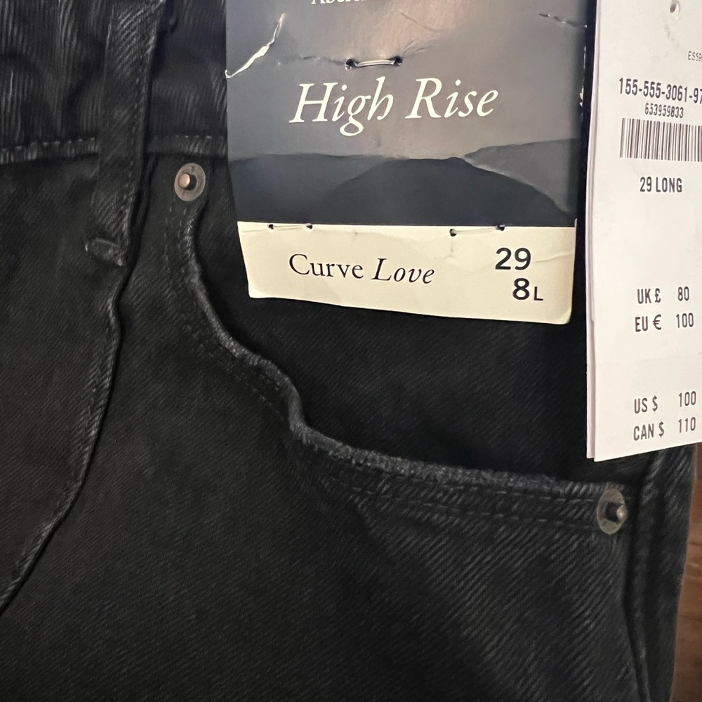 Abercrombie & Fitch (Black) Curve Love High Rise Vintage Flare Size 9